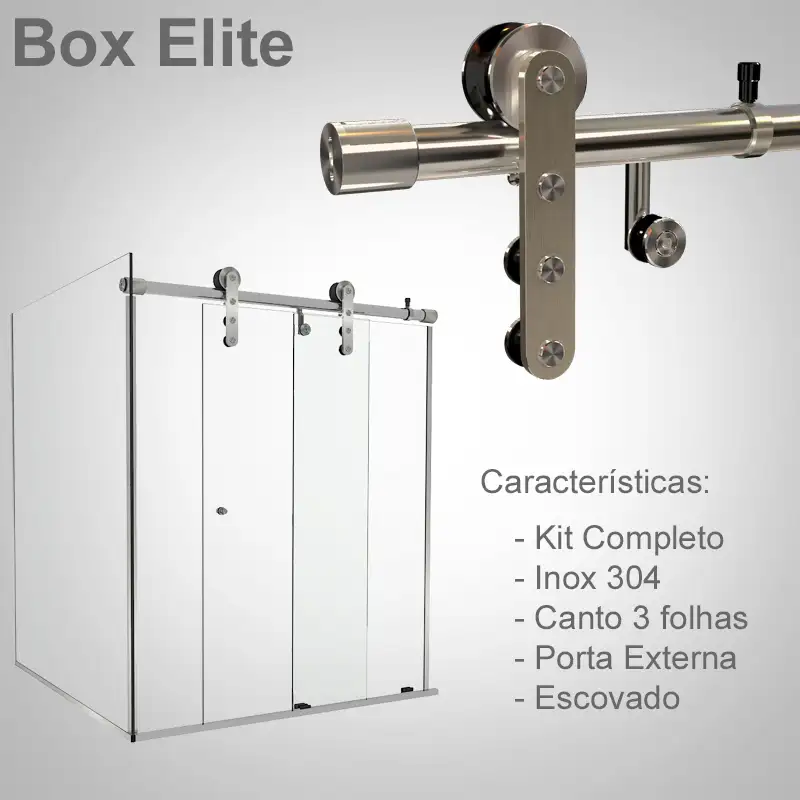 Canto Externo 3 Folhas Escovado